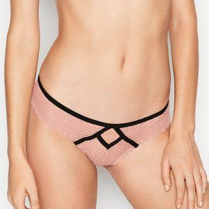 LUXE LINGERIE Fishnet Cutout Cheeky Panty Thong
